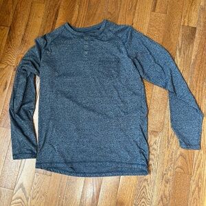 Hudson & Barrow Men's Long Sleeve Heather Blue Shirt, Size XL